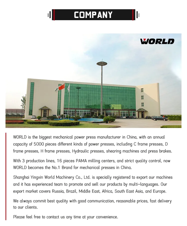 WORLD Top mechanical power press factory